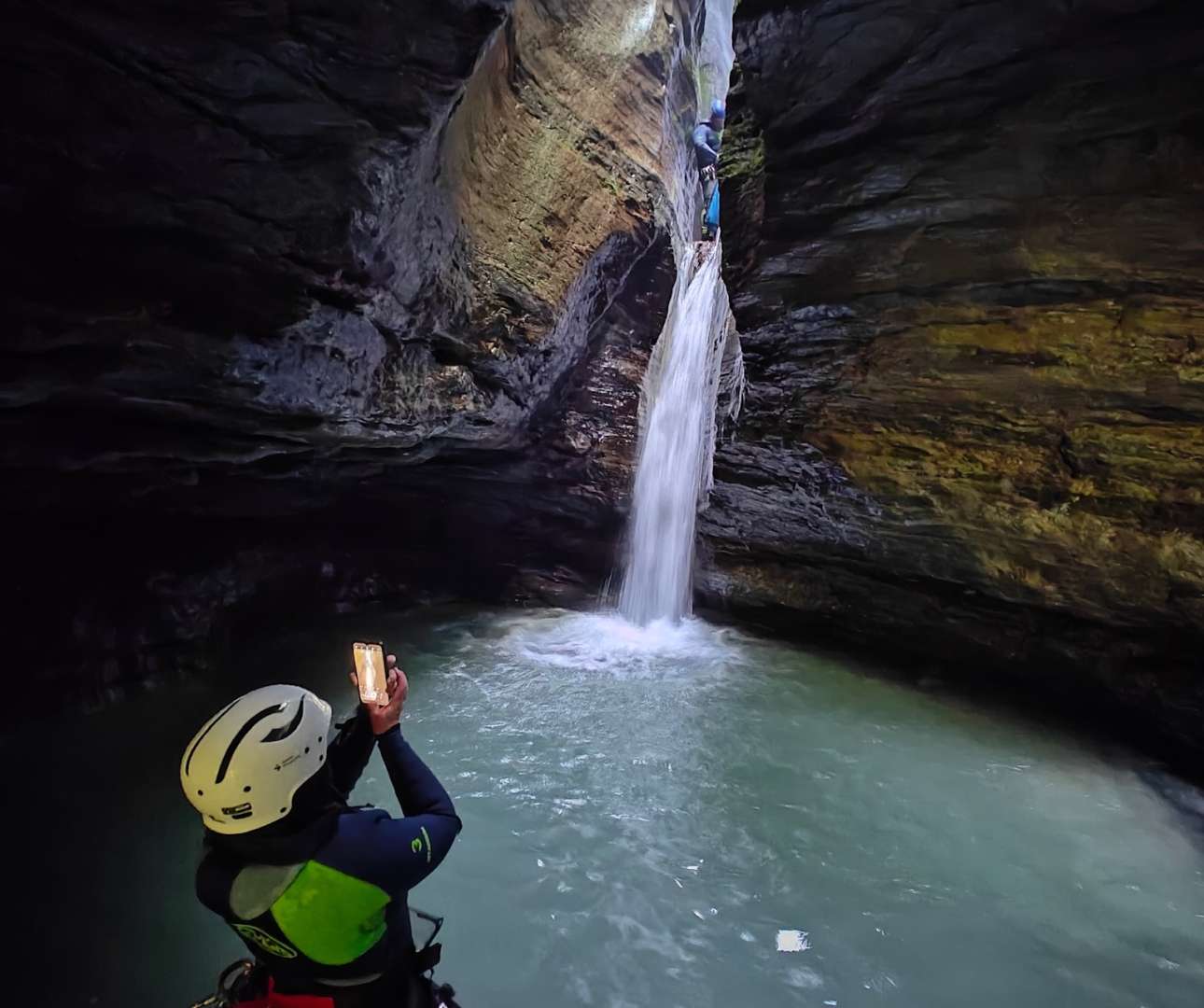 Our client clicking the picture of waterfalls